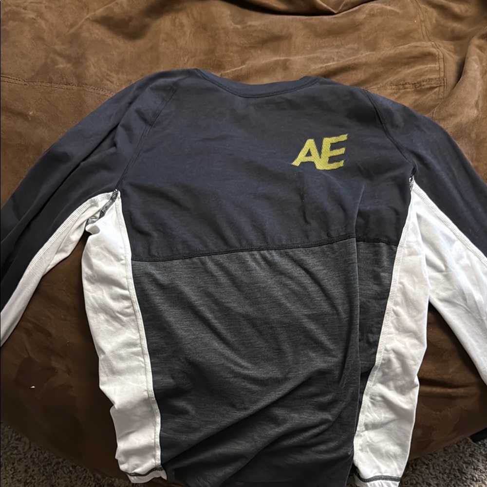 American Eagle Outfitters Long Sleeve Shirt - Navy, Gray, White